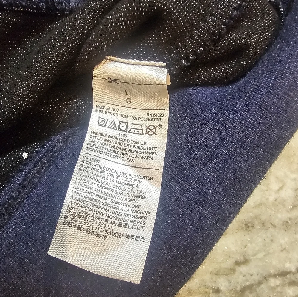 Banana Republic Brushed Birdseye Pullover - Navy - Size Large